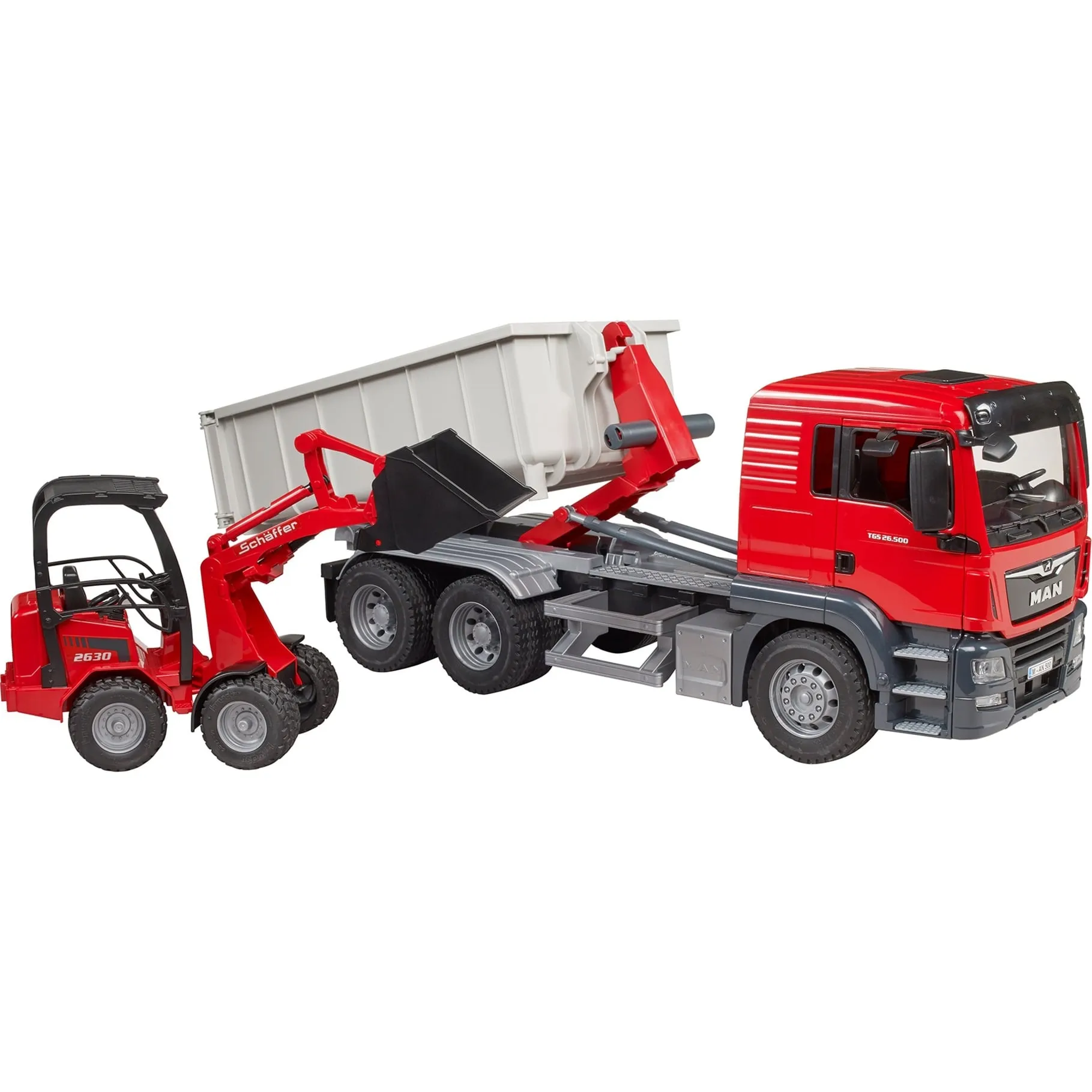 MAN TGS camion con container ribaltabile e caricatore Schäffer, Veicolo modello