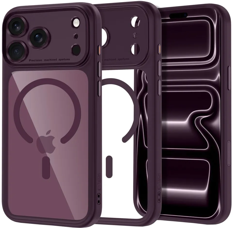 Custodia MagSafe per Apple iPhone 18 Pro Max / 17 Pro Max, Tech-Protect, MagPeak CC, Vinaccia Trasparente