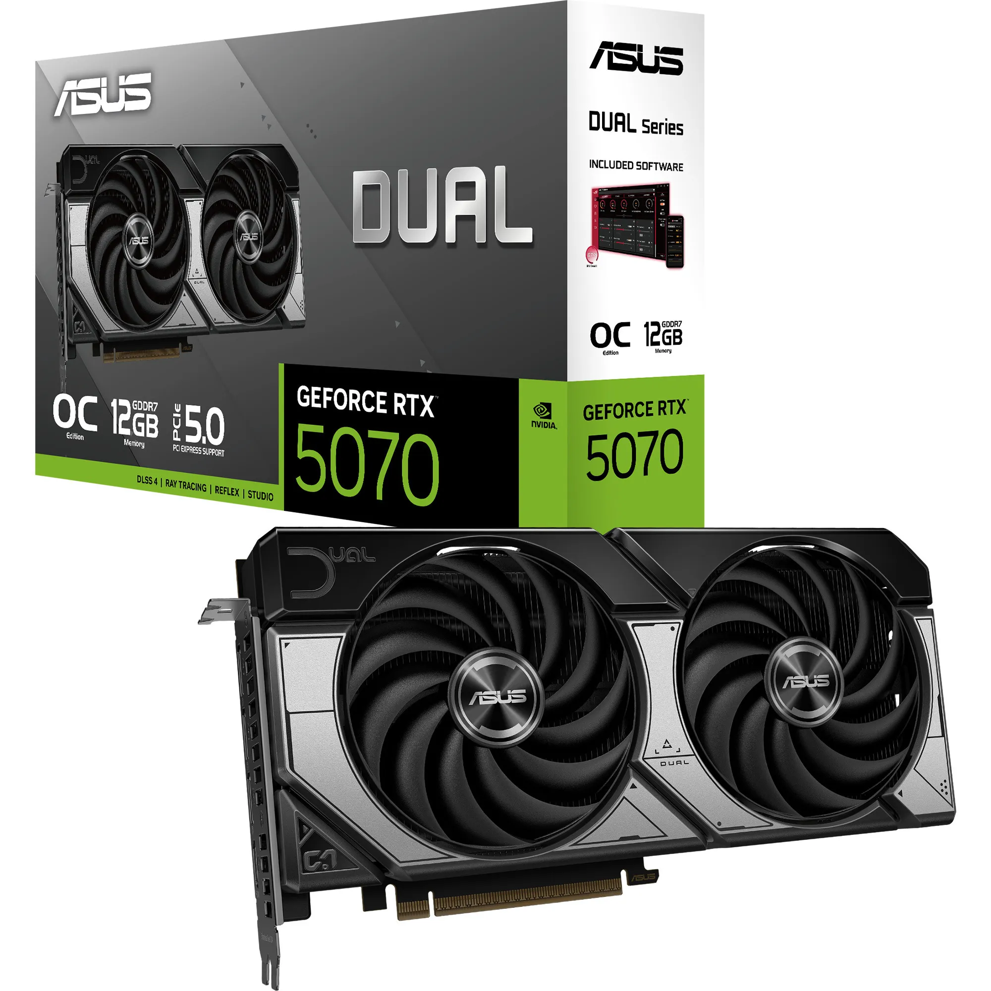 Dual -RTX5070-O12G NVIDIA GeForce RTX 5070 12 GB GDDR7, Scheda grafica
