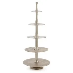 Alzata (63x152cm) decorativa 5 piani MALLET Argento 0184871