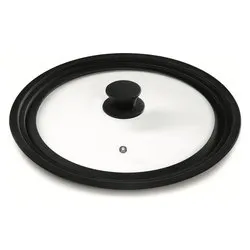 Coperchio pentola Vetro multidiametro 16-18-20 mm con foro vapore BLACK 1333