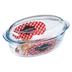 Pirofila Vetro temperato (33x20x12cm) ovale con coperchio 1 lt Trasparente 459AC00 1743