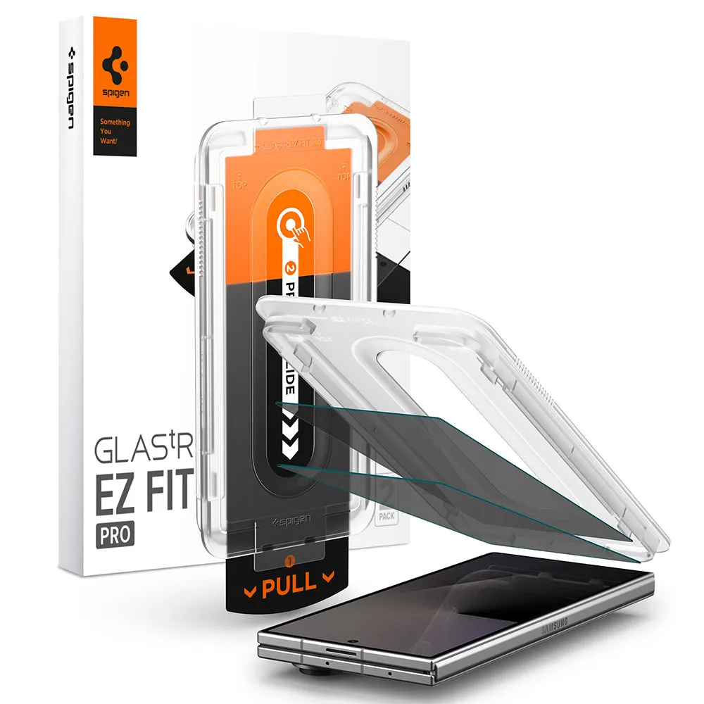 Pellicola protettiva per schermo esterno Privacy Spigen GlastR EZ FIT Pro per Samsung Galaxy Z Fold8 Ultra F976, Vetro temperato, Colla completa, Set da 2 pezzi