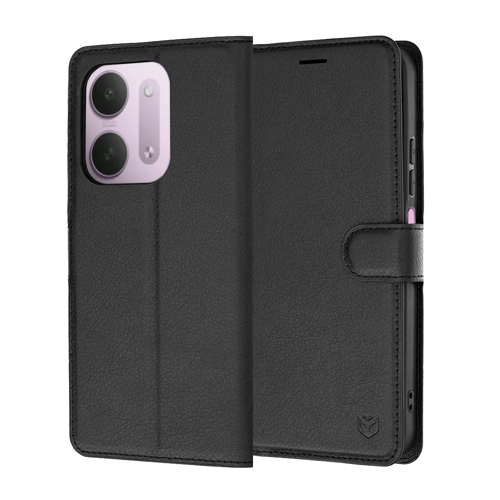 Custodia per Xiaomi Redmi 17C 5G, Techsuit, Leather Folio, Nera
