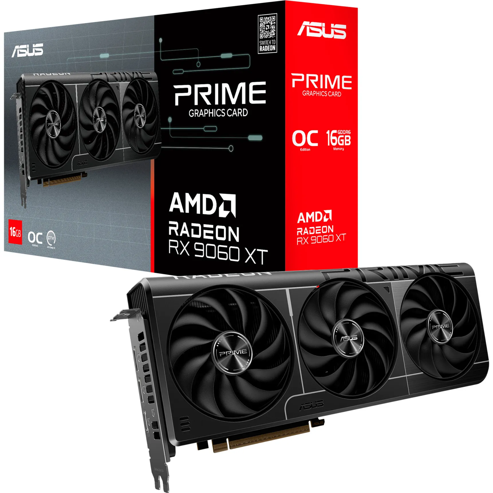 Prime Radeon RX 9060 XT O16G AMD 16 GB GDDR6, Scheda grafica