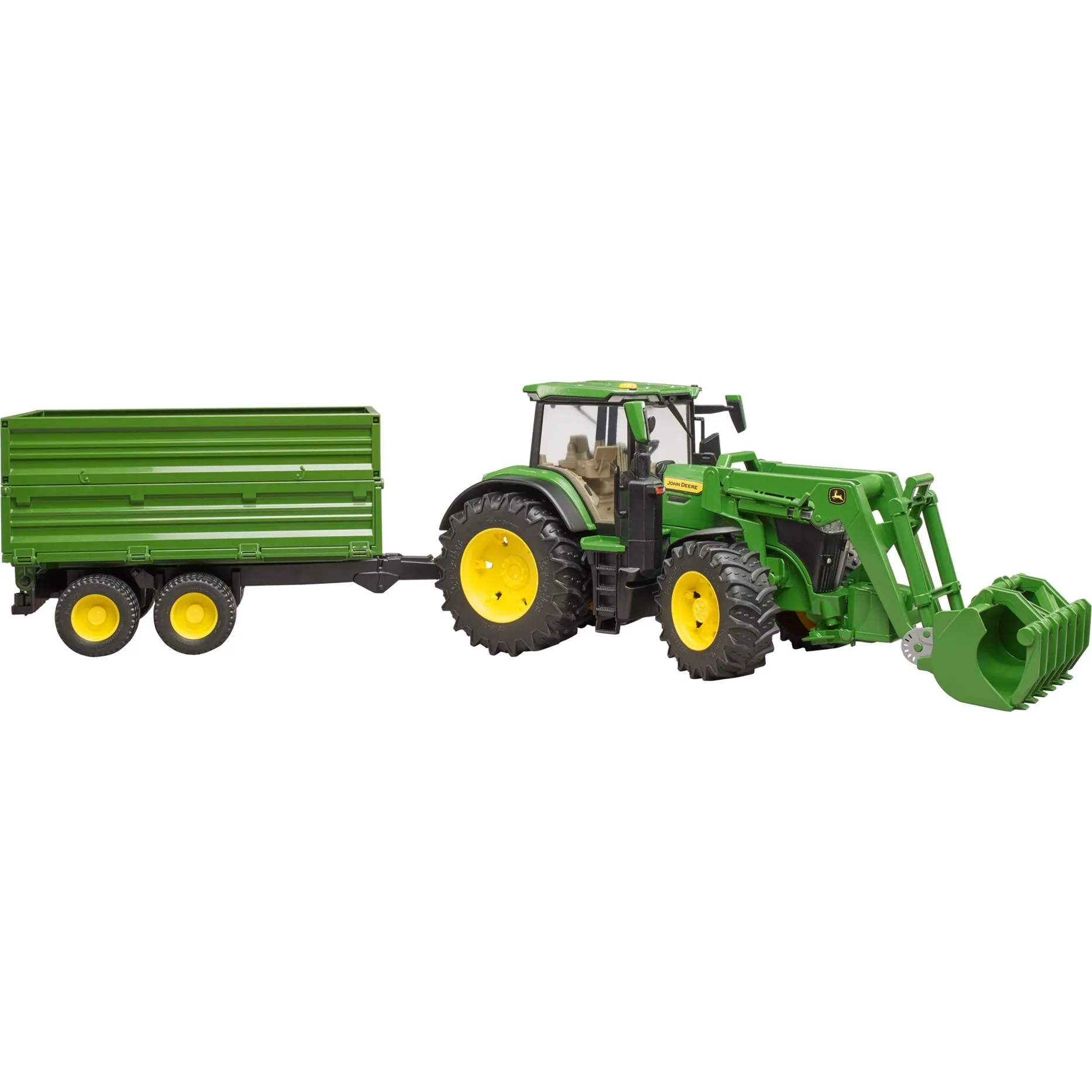 John Deere 7R 350 con caricatore frontale e rimorchio di trasporto a tandem, Veicolo modello