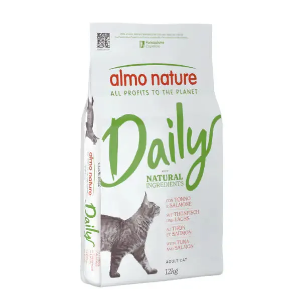 Almo Nature Daily Ingredienti naturali Cat con Tonno e salmone 12 kg - Croccantini per gatti