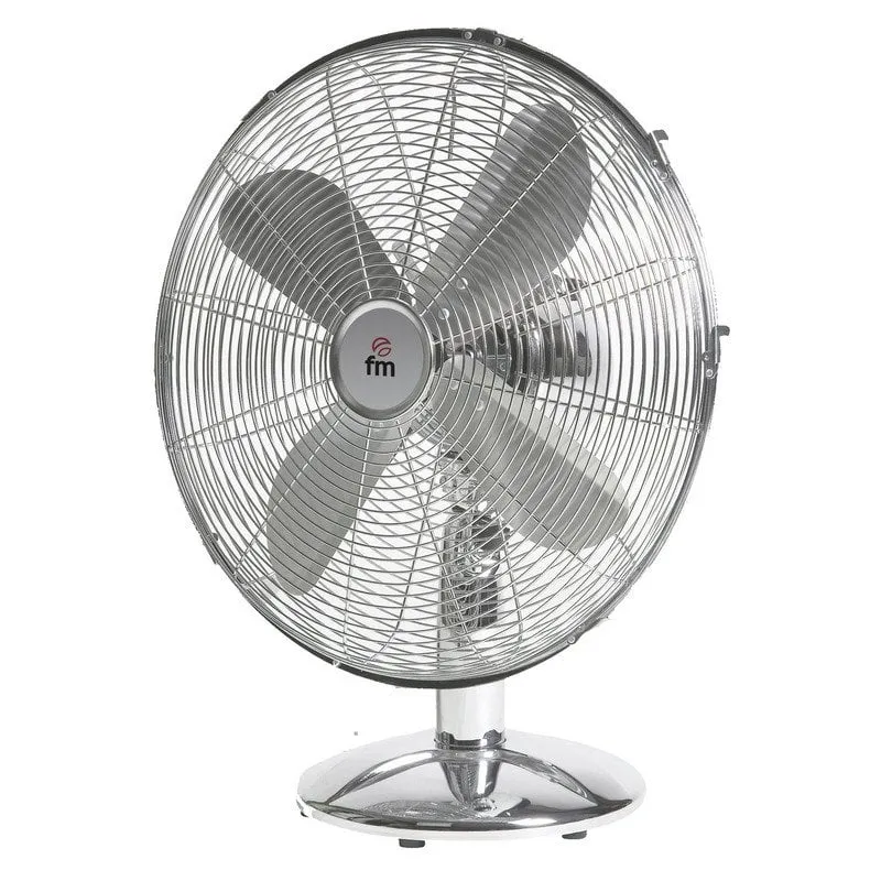 Ventilatore da Tavolo FM SM-140 50W 40cm 3 Velocità Finitura Cromata
