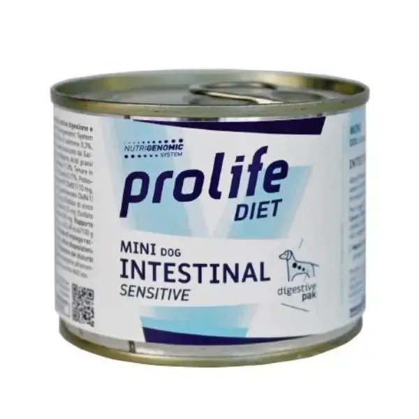 Prolife Veterinary Diet Intestinal Sensitive Dog Mini 200 gr Maiale - confezione da 6 pezzi - Dieta veterinaria per cani