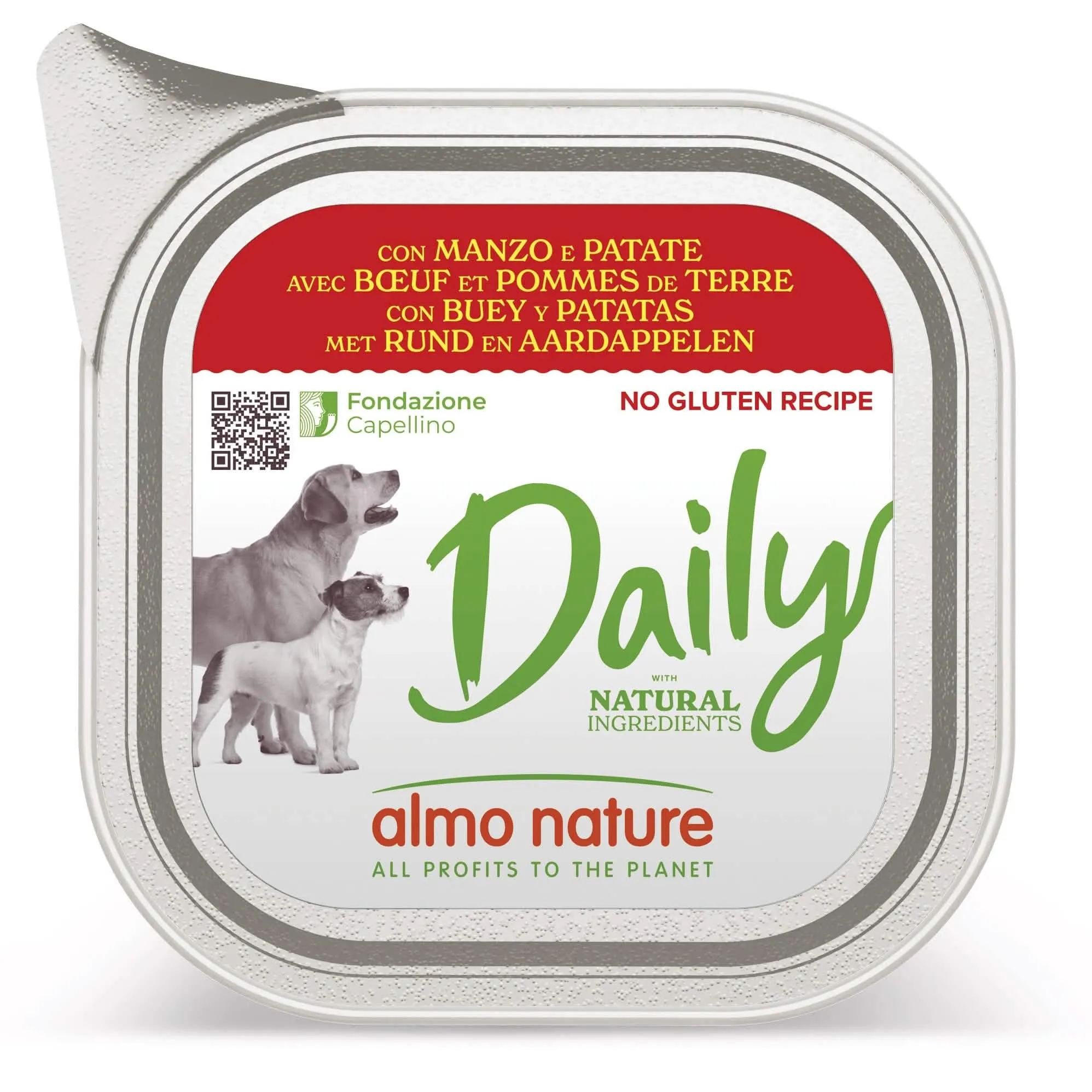 Daily menu dogs con vitello e carote 100 g