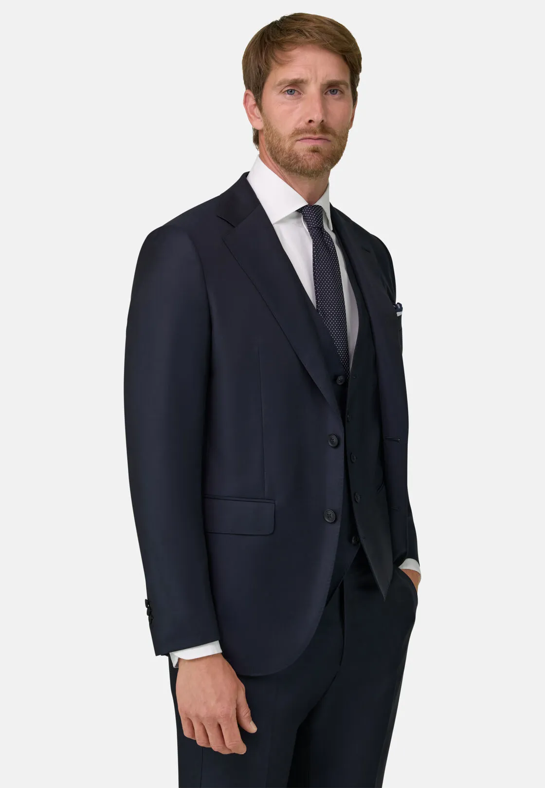 Boggi, Giacca Navy Blue In Lana Super 130, Uomo, Navy, Taglia: 56
