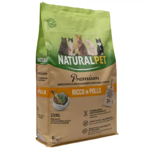 NaturalPet Premium Cat Sterilised Pollo 8 kg
