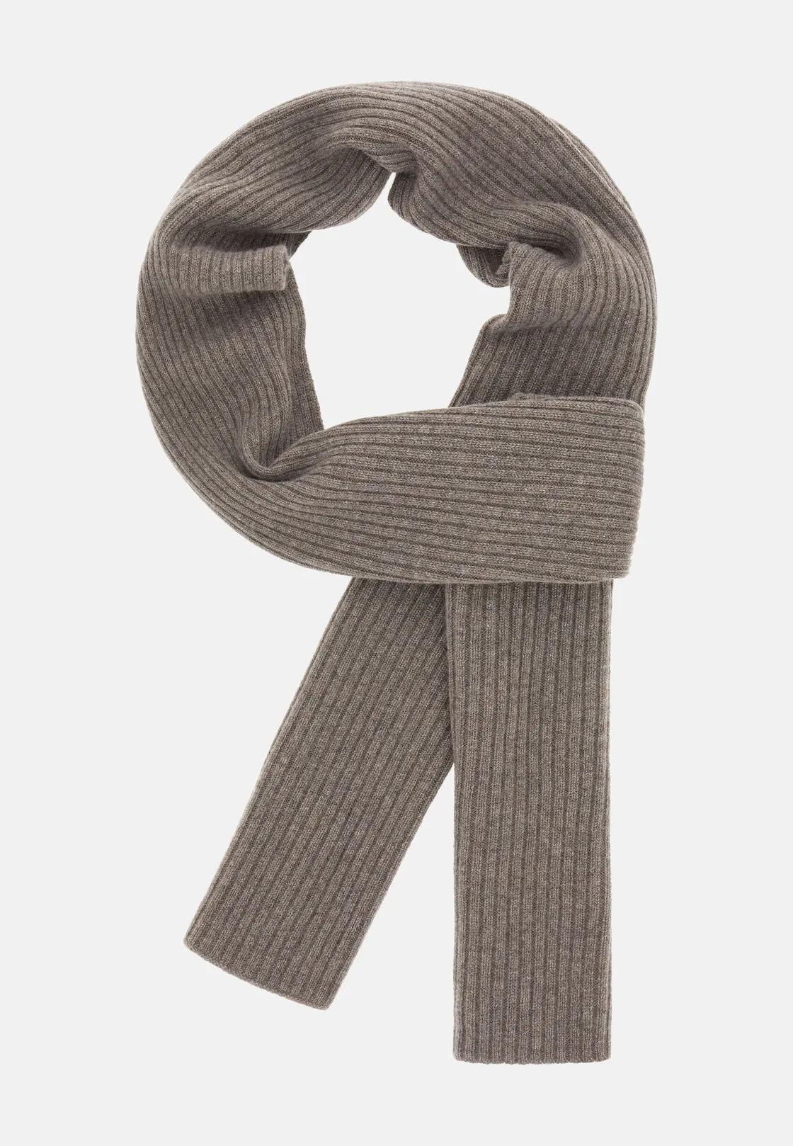 Boggi, Sciarpa A Coste In Puro Cashmere, Uomo, Taupe