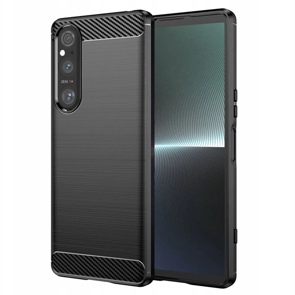Custodia per Sony Xperia 1 V, Techsuit, Carbonio, Nera