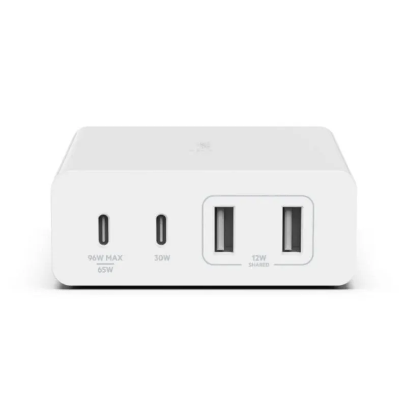 Caricatore Belkin WCH010VFWH GaN 4 Porte 108W USB-C USB-A Bianco 2m