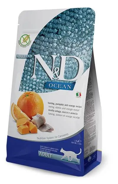 N&d ocean cat pumpkin herring & orange adult 300 g