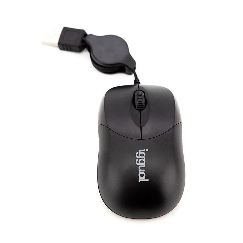 Mouse retrattile Iggual Com-Basic 800 DPI Nero