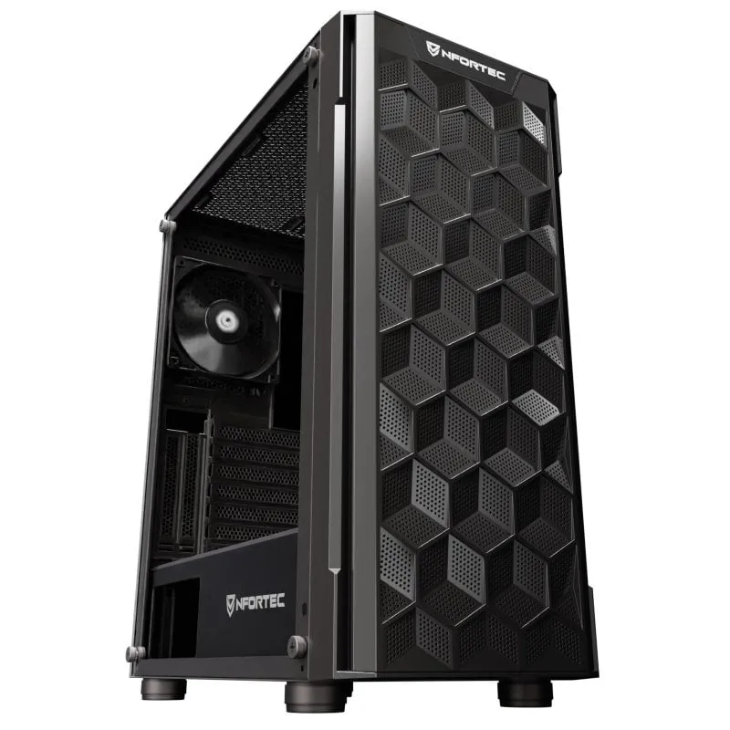 Nfortec Azir Nero Vetro temperato USB 3.0 Nero