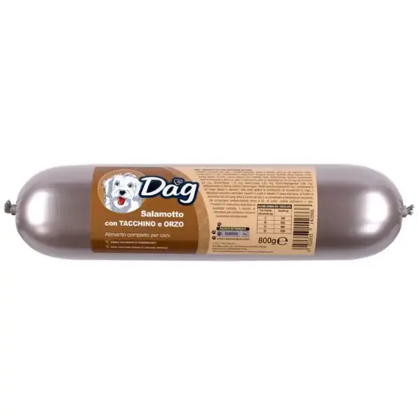 Dag Dog Adult All Breeds Salamotto alimento umido 800 gr Tacchino e orzo - Cibo umido per cani
