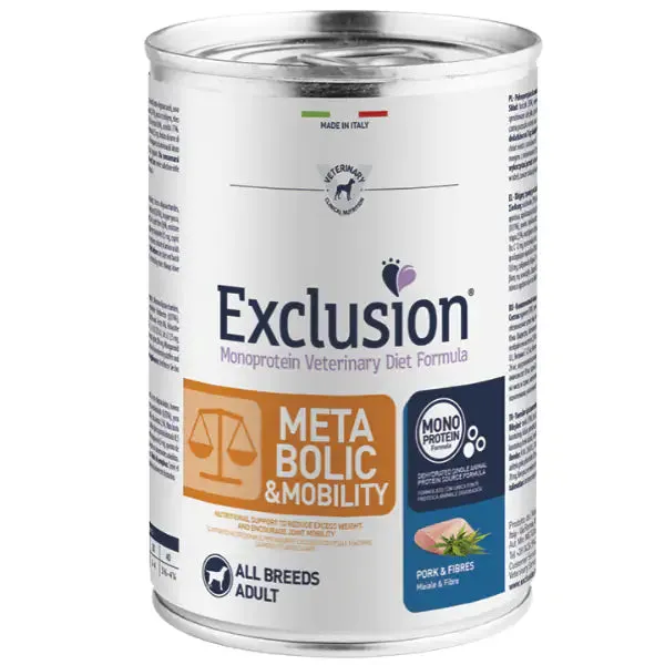 Exclusion Diet Metabolic & Mobility Adult All Breeds 400gr Maiale e fibra - Umido monoproteico cane