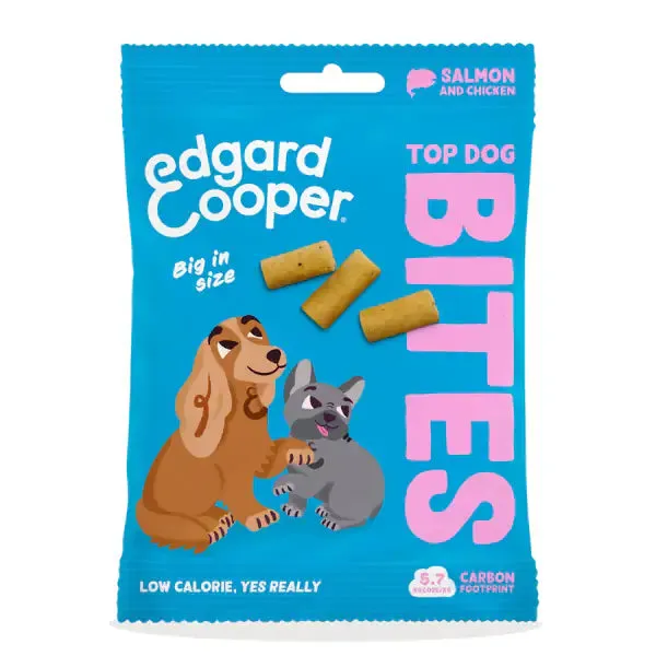 Edgard & Cooper Bites snack per cani Large Breeds Low Fat Grain Free 50 gr Salmone e pollo