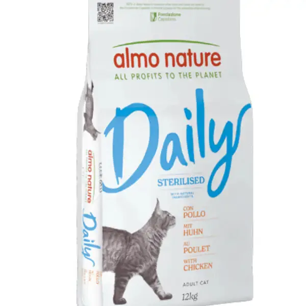 Almo Nature Daily Ingredienti naturali Cat Sterilised con Pollo 12 kg - Croccantini per gatti
