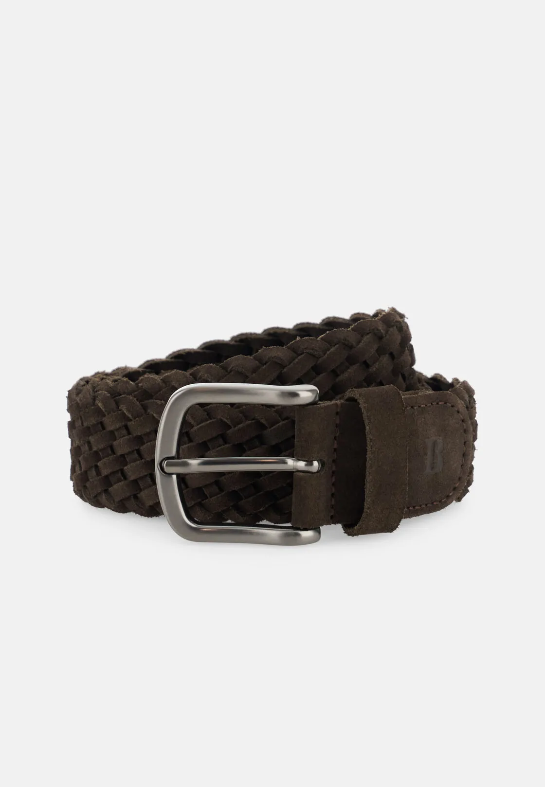 Boggi, Cintura In Pelle Scamosciata Intrecciata, Uomo, Marrone scuro, Taglia: 95