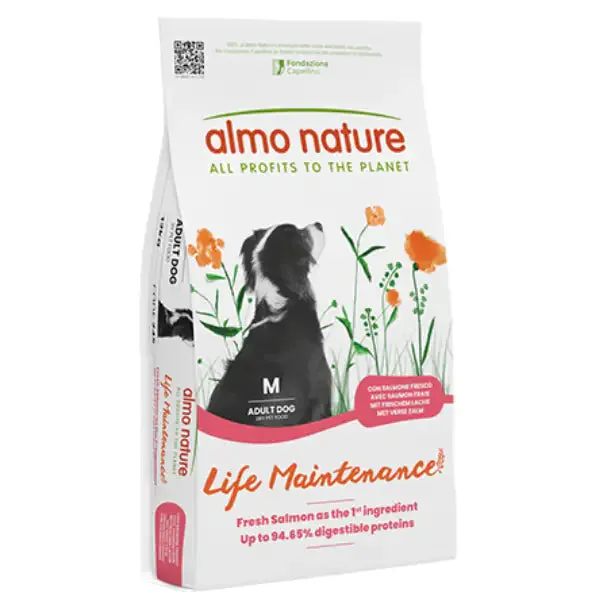 Almo Nature Life Maintenance Medium Adult con Salmone 12 kg - Croccantini per cani