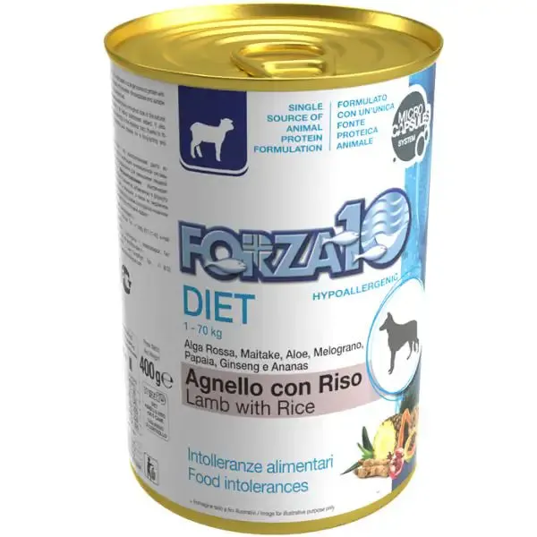 Forza10 Diet Patè monoproteico per cani 400 gr Agnello e Riso - Umido monoproteico cane