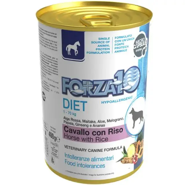 Forza10 Diet Patè monoproteico per cani 400 gr Cavallo e Riso - Umido monoproteico cane