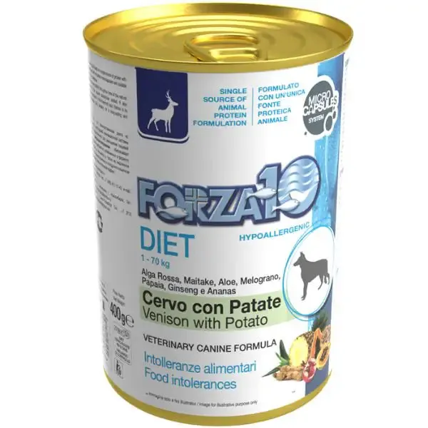Forza10 Diet Patè monoproteico per cani 400 gr Cervo e Patate - Umido monoproteico cane