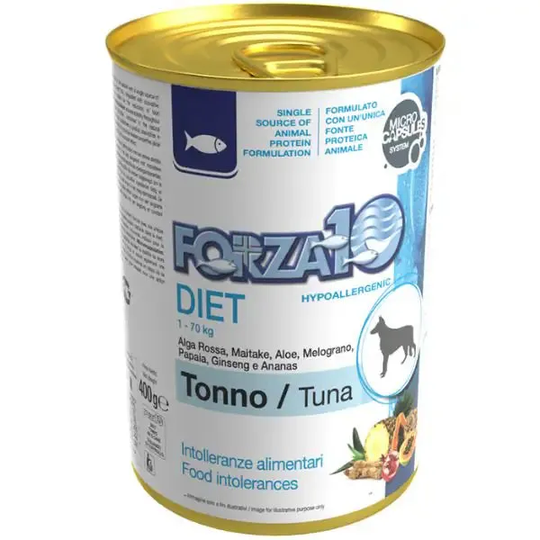 Forza10 Diet Patè monoproteico per cani 400 gr Tonno - Umido monoproteico cane