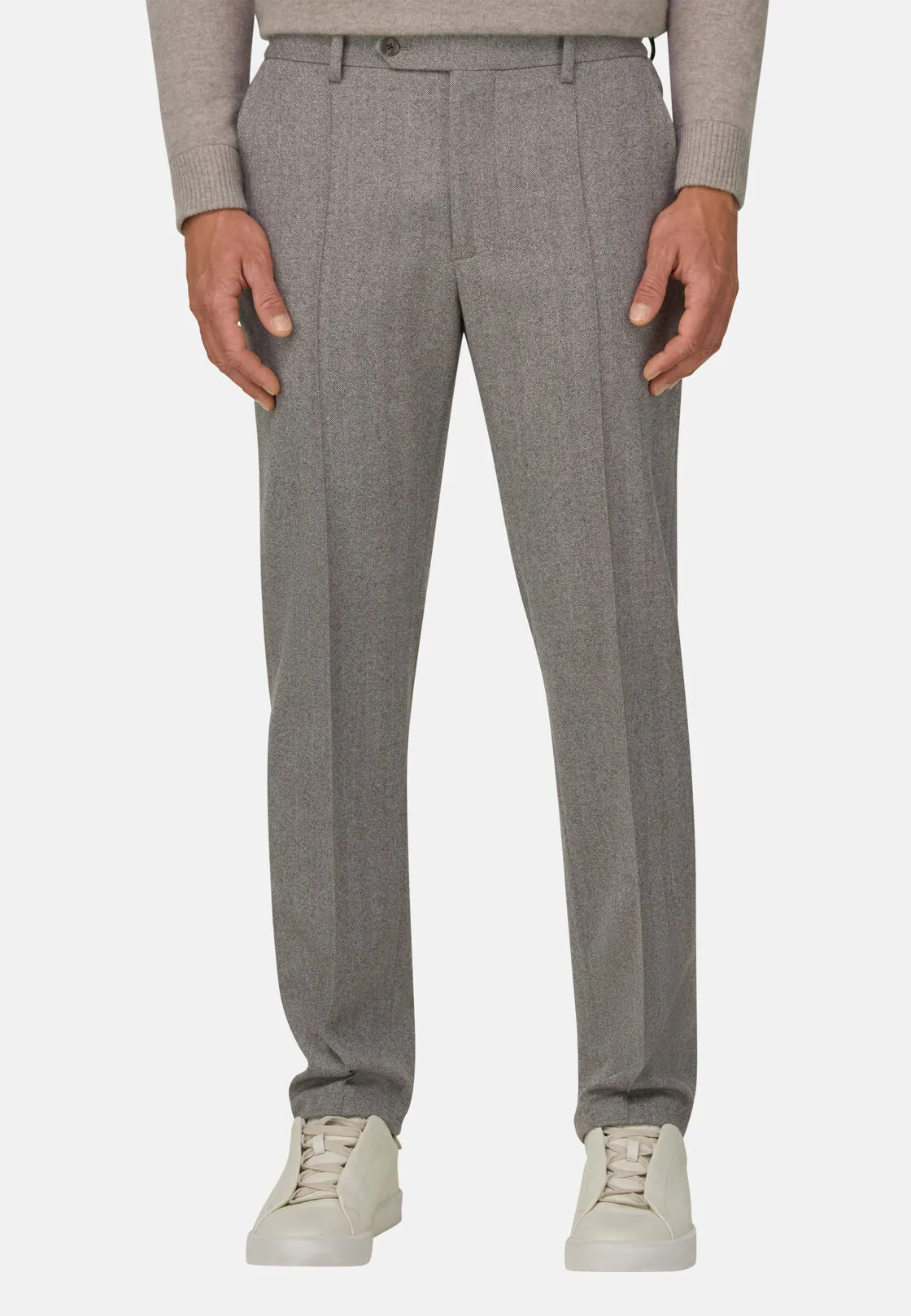 Boggi, Pantaloni Resca In Flanella, Uomo, Taupe, Taglia: 31