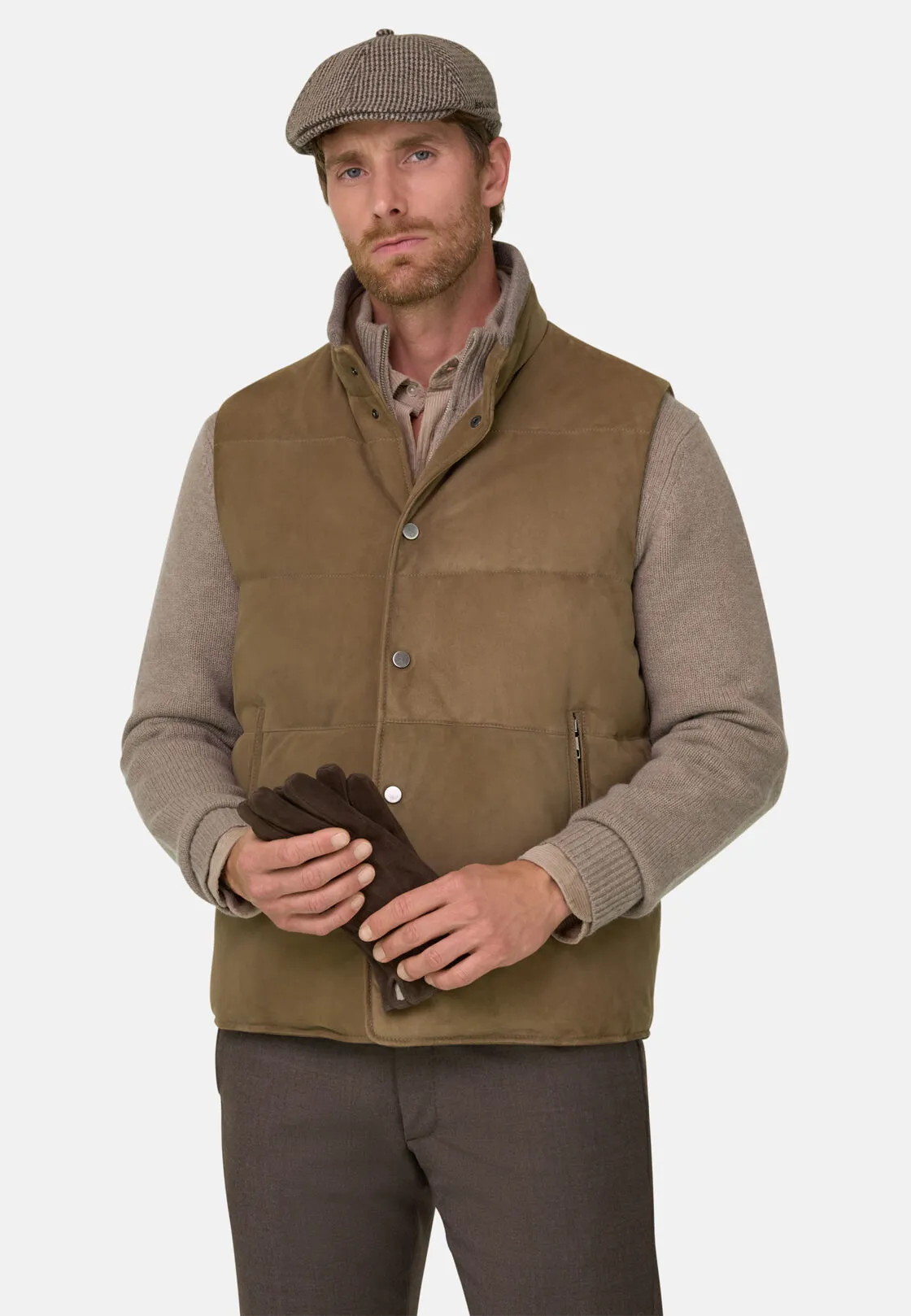 Boggi, Gilet Imbottito In Piuma In Vera Pelle, Uomo, , Taglia: XL