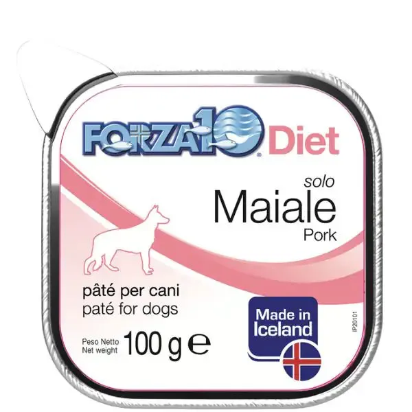 Forza10 Diet Solo patè monoproteico per cani 100 gr Maiale dall'islanda - Umido monoproteico cane