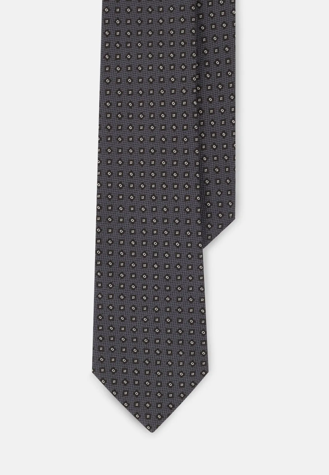 Boggi, Cravatta Jacquard Motivo Micro Fantasia In Seta, Uomo, Grigio
