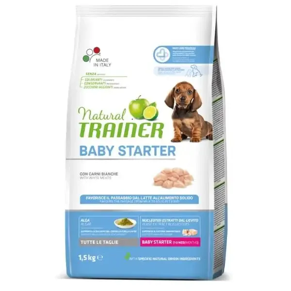 Natural Trainer Daily Nutrition Baby Starter All Size con Pollo fresco 1,5 kg - Crocchette monoproteiche cane