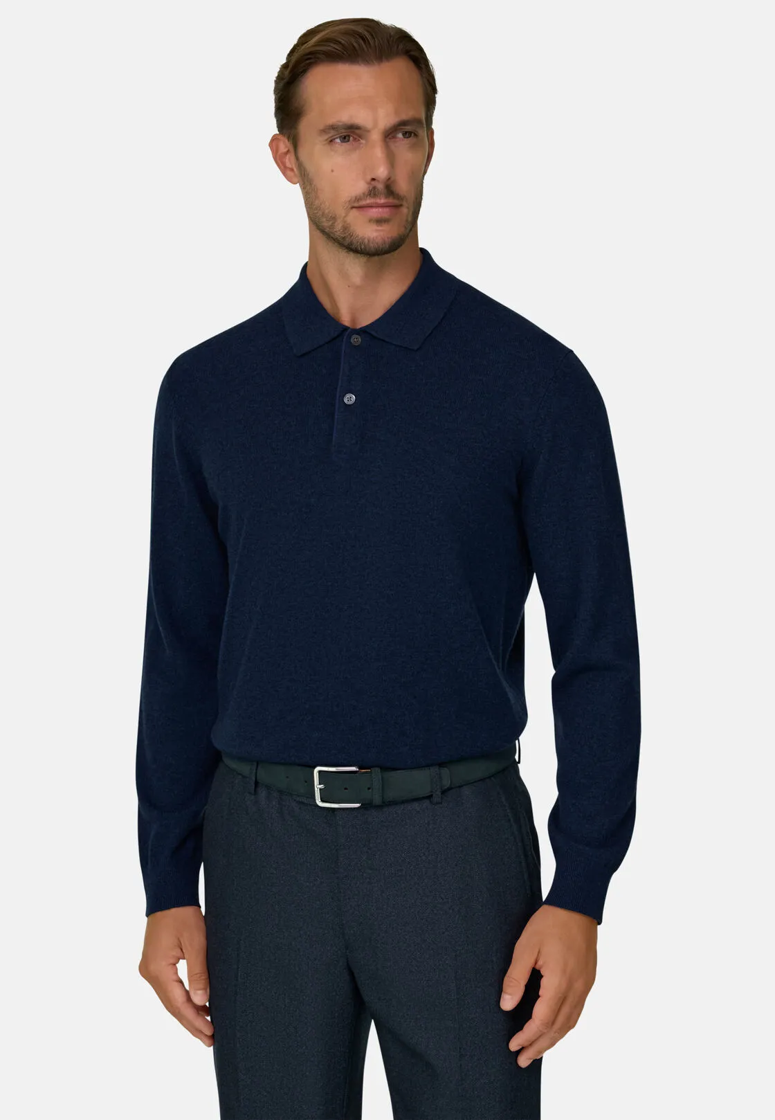 Boggi, Polo Di Maglia In Lana Cashmere, Uomo, Navy, Taglia: L