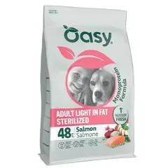 Oasy Monoprotein formula Adult Light in Fat Sterilized Salmone 10 kg - Crocchette monoproteiche cane