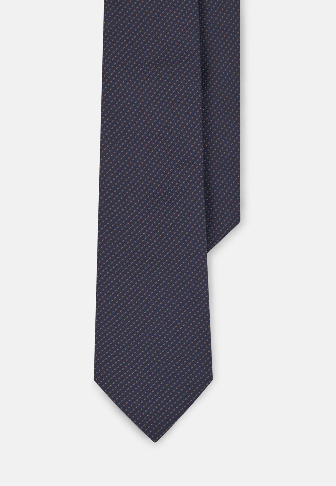 Boggi, Cravatta Jacquard Motivo Micro Pois In Seta, Uomo, Navy