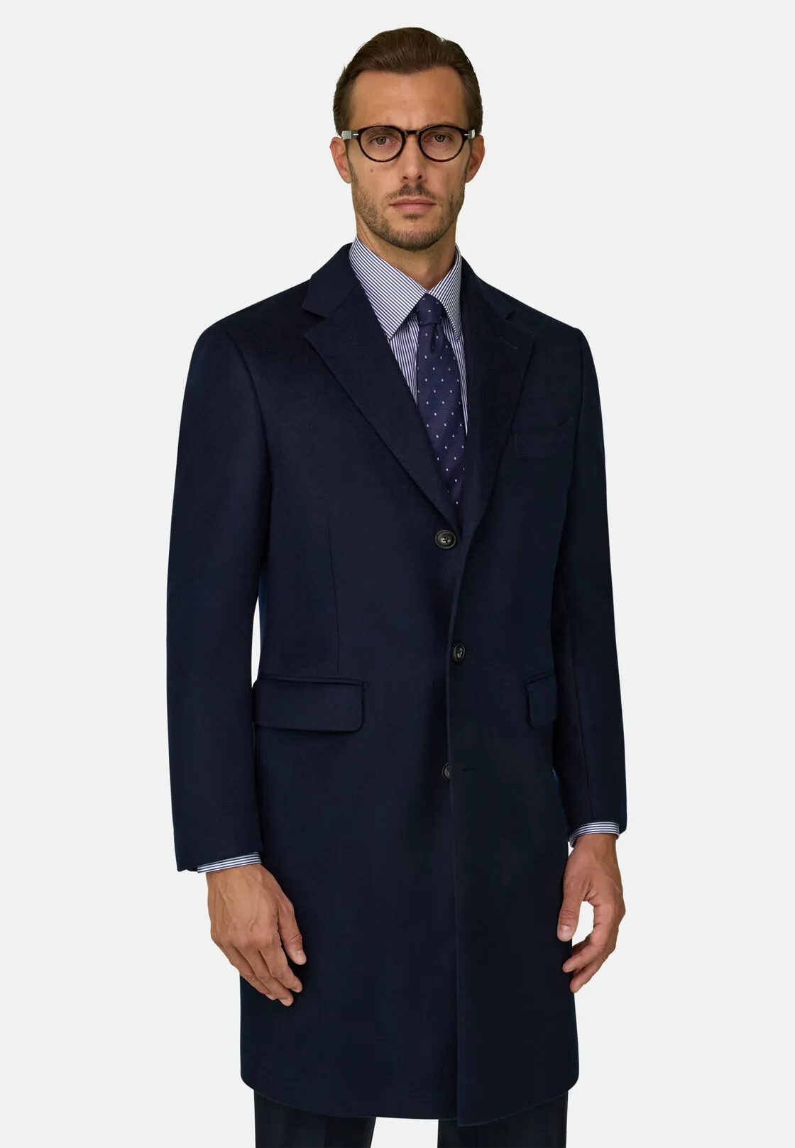 Boggi, Cappotto Mono Petto In Lana, Uomo, Navy, Taglia: 56