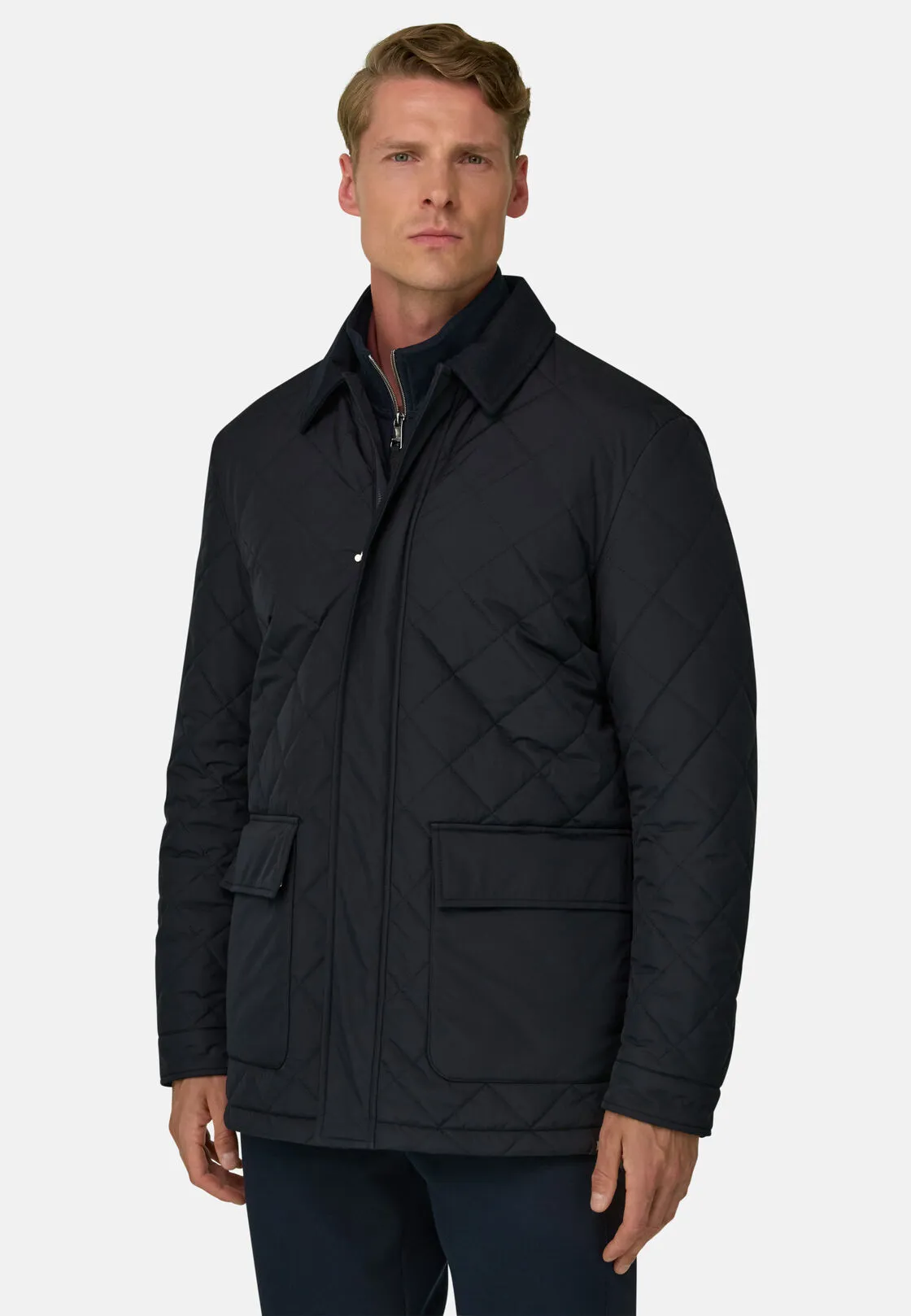 Boggi, Caban Imbottito In Tessuto Tecnico, Uomo, Navy, Taglia: S