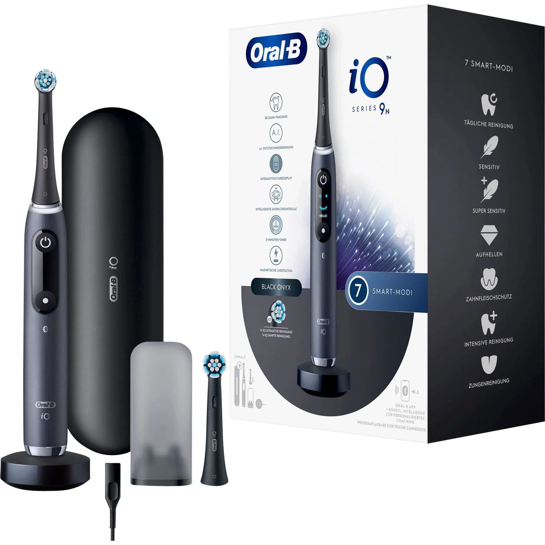 iO Series 9N Adulto Spazzolino a vibrazione Nero, Spazzolino da denti elettrico