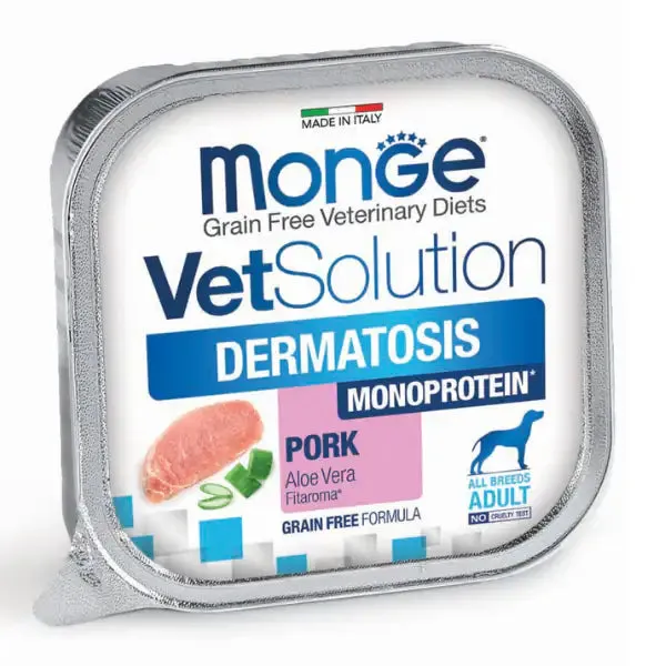 Monge VetSolution Canine Dermatotis Monoprotein Grain Free 150 gr Maiale - confezione da 6 pezzi - Dieta veterinaria per cani