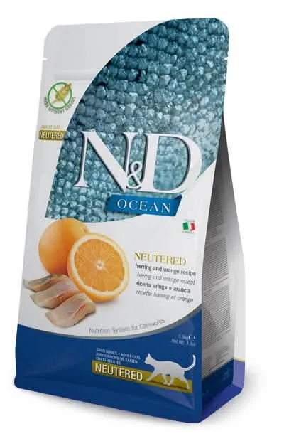 N&d ocean cat aringa e arancia adult neutered kg 5