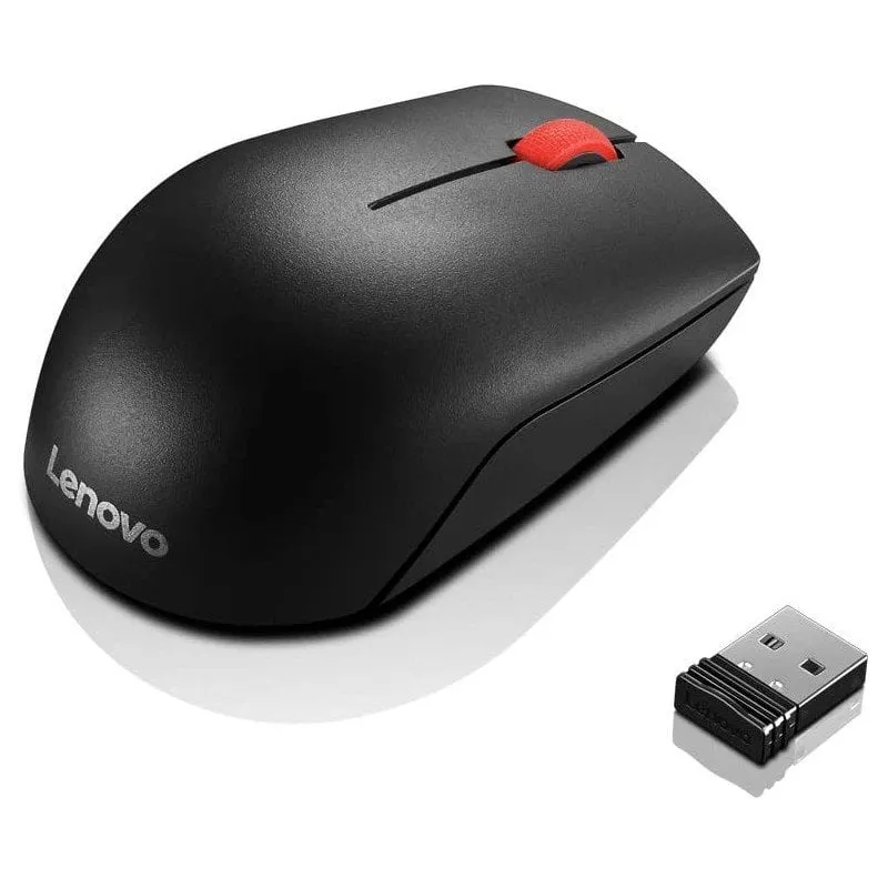 Mouse ottico wireless compatto Lenovo Essential 1000 DPI Nero