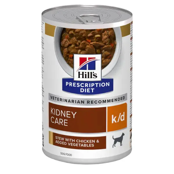 Hill's Prescription Diet k/d Canine 354 gr Spezzatino pollo e verdure - confezione da 6 pezzi - Dieta veterinaria per cani