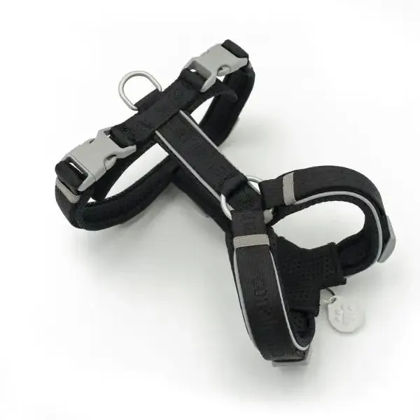 Pettorina per cani in nylon imbottita a 5 regolazioni Coralpina Cadore Nero Taglia Medium