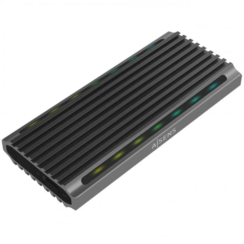 Aisens ASM2-RGB011GR Custodia esterna per disco rigido SSD M.2 SATA/NVMe USB-C