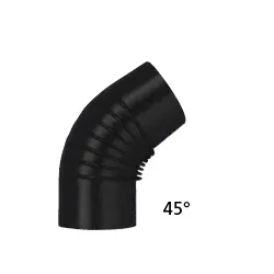 Curva canna fumaria (12cm) A 45 CLASSIC Nero opaco NO1204